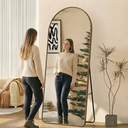 Ver imagem 5 de Espelho Lopazzi Oval Base Reta com Moldura Alumínio Corpo Inteiro 170 X 70 Cm C/suporte de Chão