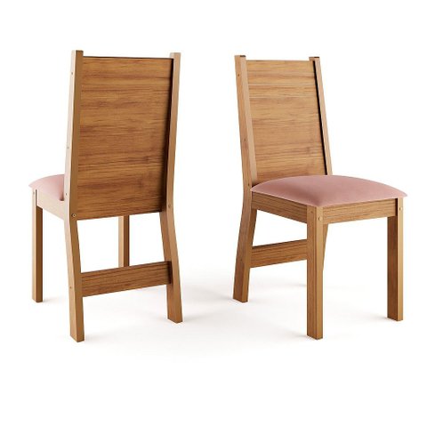 Conjunto 2 Cadeira Agatha Mdf/mdp Estofado em Veludo - Vieiro Móveis
