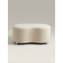 Ver imagem 2 de Puff Orgânico Curvo - 1 Metro Elegância e Conforto Moderno Feijao Moderno Tecido Premium Boucle Crem