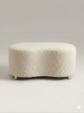 Ver imagem 2 de Puff Orgânico Curvo - 1 Metro Elegância e Conforto Moderno Feijao Moderno Tecido Premium Boucle Crem