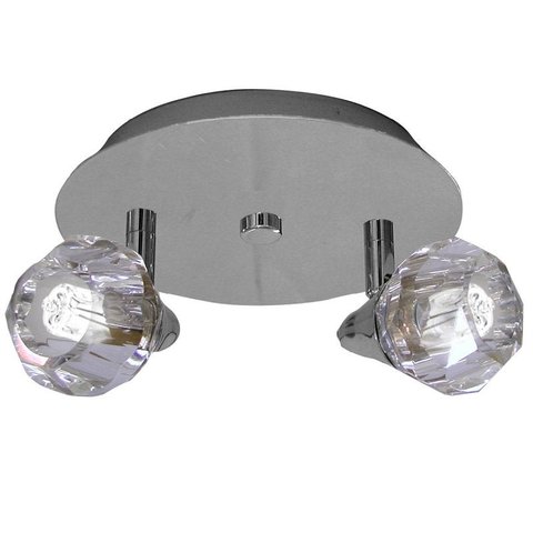 Spot Base Diamont Circular Aco Regulavel Base G-9 2 Lâmpada Gelinho Max. 35W