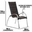 Ver imagem 2 de Jogo 3 Cadeiras Mesa Alumínio P/ Área Piscina e Jardim Trama Pedra Ferro