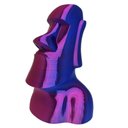 Ver imagem 4 de Moai Estátua Escultura 20 cm Ilha da Páscoa Decoração 3D Bicolor Azul e Lilás Enfeite