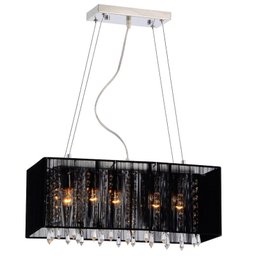 Pendente Rammer 70cm Retangular E-27 5 Lâmpada Max 60W Preto - 1