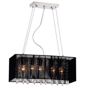 Pendente Rammer 70cm Retangular E-27 5 Lâmpada Max 60W Preto