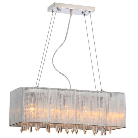 Pendente Rammer 70cm Retangular E-27 5 Lâmpada Max 60W Prata