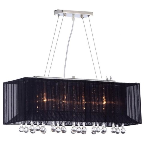 Pendente Toronto Retangular Preto 60x20cm E-27 4 Lâmpada Max. 60W
