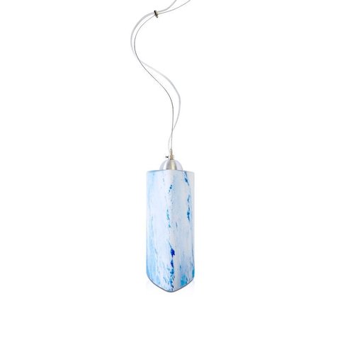 Pendente Trio Aluminio+Vidro Triangular Fosco E-27 1 Lâmpada Max 60W Azul