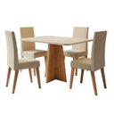 Ver imagem 1 de Conjunto Sala de Jantar Mesa 1,20m Moove 4 Cadeiras Linho Milano