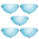 Ver imagem 1 de Arandela Murano Vidro 25cm 1 Lâmpada E-27 Max 60W Azul Garra Dourada 5 Unidades