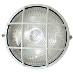 Tartaruga Circular 18cm Aluminio Pint. Epoxi E-27 1 Lâmpada Max 60W com Grade Branca - 1