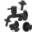 Ver imagem 2 de Torneira Tanque/maquina Preto/black 2 Saídas Alavanca Metal