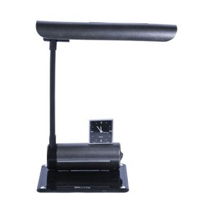 Luminária De Mesa Maximos Cinza Com Relógio Ponteiro 1x13w 127v