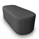 Ver imagem 4 de Puff Michael Orgânico Oval Curvo Redondo para Sala Confortável e Reforçado Bouclé