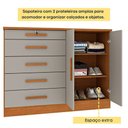 Ver imagem 3 de Cômoda CR35478 5 Gavetas MDP Puxador MDF Cinamomo e Off White Multimóveis