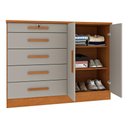 Ver imagem 2 de Cômoda CR35478 5 Gavetas MDP Puxador MDF Cinamomo e Off White Multimóveis