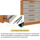 Ver imagem 4 de Cômoda CR35478 5 Gavetas MDP Puxador MDF Cinamomo e Off White Multimóveis
