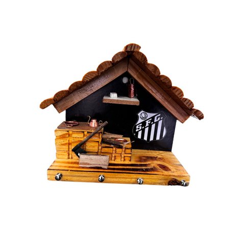 Porta Chaves de Parede em Madeira Rústica Santos