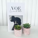 Ver imagem 4 de Decoração Sala Livro Fake + Dupla Vaso Cachepô Rosa Decor