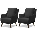 Ver imagem 1 de Kit 2 Poltronas para Sala Decorativas c/ Tachas Sarah Veludo Cinza