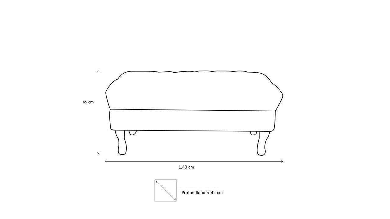 Recamier Baú Luis Xv Capitonê Retrô 140cm Suede Verde Pés Madeira Ms Decor - 4