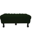 Ver imagem 2 de Recamier Baú Luis Xv Capitonê Retrô 140cm Suede Verde Pés Madeira Ms Decor