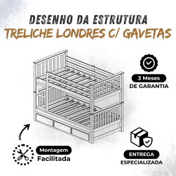 Treliche Londres na Cor Imbuia + 3 Colchões Ortobom D28 - 8