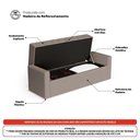 Ver imagem 4 de Calçadeira Báu King Size Atena 195cm Capitonê Suede Bege - Desk Design