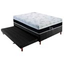 Ver imagem 1 de Cama Box C/auxiliar Casal: Colchão Polar Masterpocket Diamond 28 + Base Crc Rústico Black(138x188)