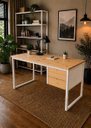 Ver imagem 1 de Escrivaninha Estilo Industrial com 2 Gavetas 1,00x40