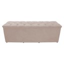 Ver imagem 1 de Calçadeira Baú Paris King 195 Cm Botão Strass Suede Porcelana Eli Móveis