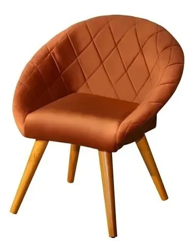 Poltrona Decorativa Canastra C/ Pés de Madeira - LV:TERRACOTA