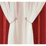Cortina Para Varão Castelari 2,00 M X 1,70 M Alt. Tecido Seda com Voil - Vermelho - 3