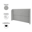 Ver imagem 2 de Cabeceira Casal Estofada Ideal para Cama King 190cm Linho - Cinza