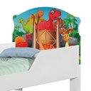 Ver imagem 4 de Cama Infantil Jurassic Dinossauros com Colchão MDF Branco Cambel Móveis