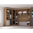 Ver imagem 2 de Guarda Roupa Casal Modulado de Canto 9 Portas e 6 Gavetas Veneza Luciane Móveis