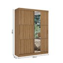 Ver imagem 3 de Guarda-Roupa Casal 2 Portas de Correr 2 Gavetas com Espelho 170x54x225cm Glass Comfort Marrom Almendra
