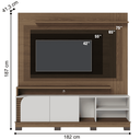 Ver imagem 3 de Home Austin 180cm Tv 65 Pol Ripado Prateleira 25mm Amêndoa Off
