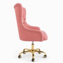 Ver imagem 3 de Cadeira Poltrona Home Office Helena Capitonê Base com Rodinhas Dourada