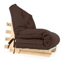 Ver imagem 1 de Sofa Cama Solteiro Futon Dobrável Marrom Acquablock