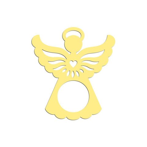 Porta Guardanapo Anjinho Kit com 4 Peças 7cmx8cm - Cria Arte Laser Amarelo