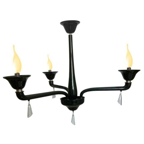 Pendente Cananeia Polietileno 86cm E-14 3 Lâmpadas Max 60W Preto
