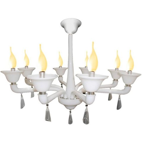 Pendente Cananeia Polietileno 86cm E-14 8 Lâmpadas Max 60W Branco