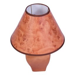 Abajur Mascote 34cm Base Cerâmica Marron E27 Max 60W Cúpula Amadeirada - 2