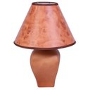 Ver imagem 1 de Abajur Mascote 34cm Base Cerâmica Marron E27 Max 60W Cúpula Amadeirada