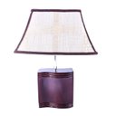 Ver imagem 1 de Abajur Solel 40cm Base Cerâmica Marron E27 Max 40W Cúpula Decorada