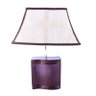 Abajur Solel 40cm Base Cerâmica Marron E27 Max 40W Cúpula Decorada - 1