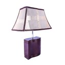 Ver imagem 2 de Abajur Solel 40cm Base Cerâmica Marron E27 Max 40W Cúpula Decorada