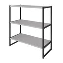 Ver imagem 5 de Nicho Aéreo Industrial 63cm X 66cm 3 Prateleiras F5 Office Cor:cinza Sagrado com Preto