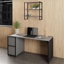 Ver imagem 2 de Nicho Aéreo Industrial 63cm X 66cm 3 Prateleiras F5 Office Cor:cinza Sagrado com Preto